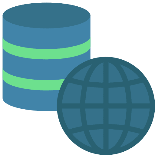 Cloud data networking server internet icon