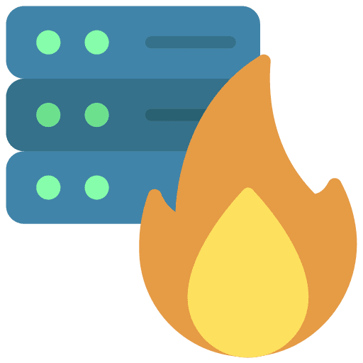 Hacking computer flame fire icon