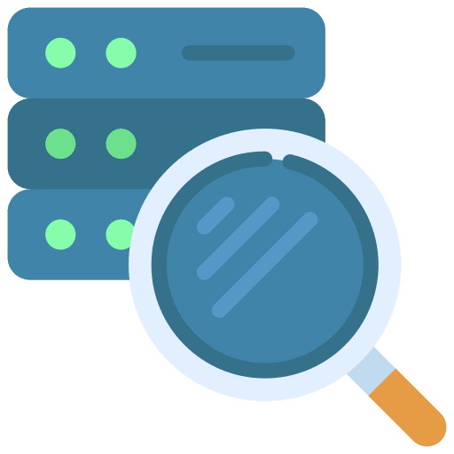 Search data search data database magnifying glass icon