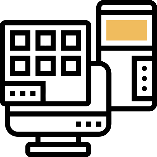 Desktop computer computer monitor coding icon