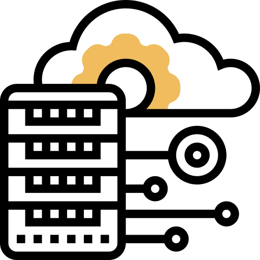 Cloud server data server cloud computing processor icon Cloud server data server cloud computing processor icon