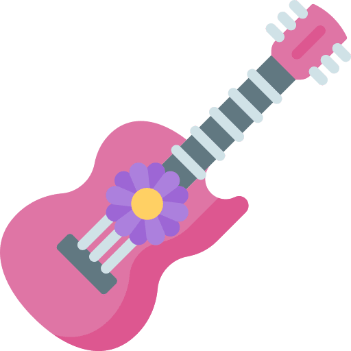 Guitar music hippie guitar icon Guitar music hippie guitar icon