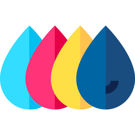 Cmyk drops cmyk paint icon