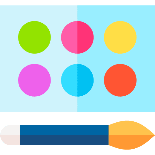 Watercolors art and design color palette painting icon Watercolors art and design color palette painting icon