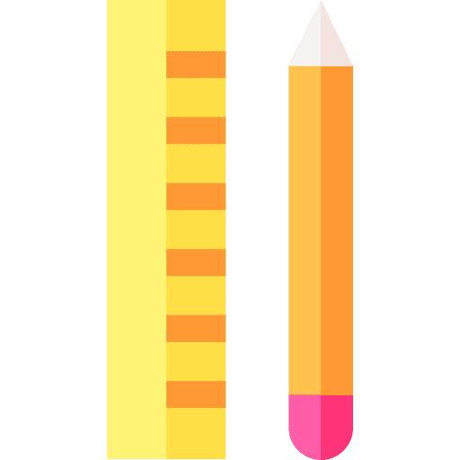 Ruler pencil writing tool school material icon Ruler pencil writing tool school material icon