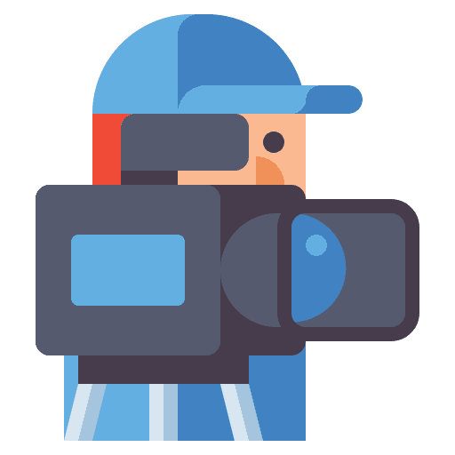 Camera operator video camera camera operator professions and jobs icon