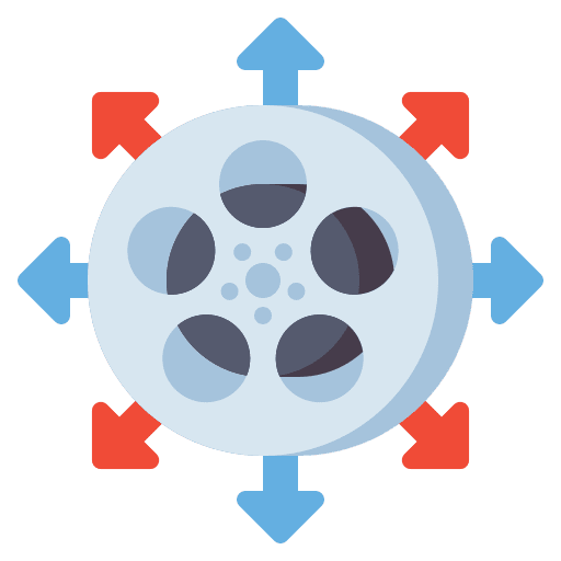Film distribution film distribution entertainment film reel icon