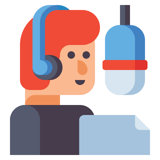 Voiceover professions and jobs dubbing microphone icon