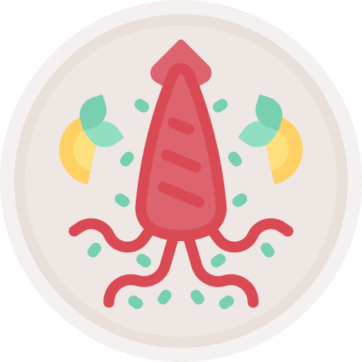 Squid seafood grill grilled food icon