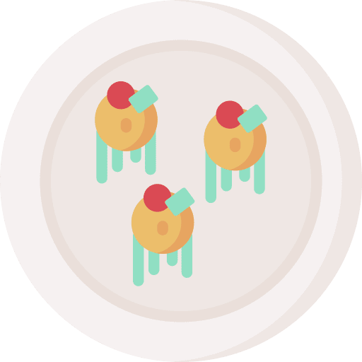 Appetizer dessert food and restaurant gastronomy icon
