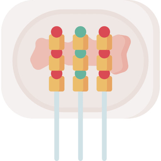 Skewer food and restaurant grill gastronomy icon