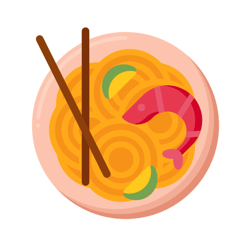 Pad thai cuisine dish thailand icon