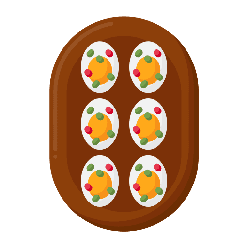 Eggs food and restaurant fine dining devil icon