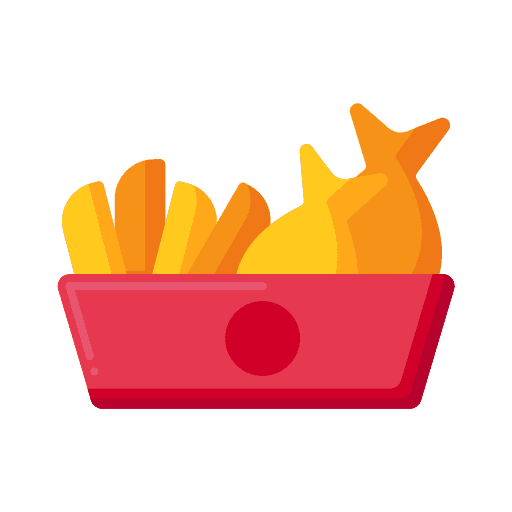 Fish and chips meal gastronomy french fries icon