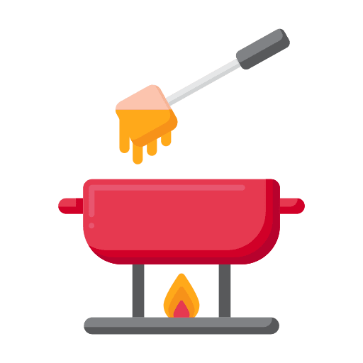 Fondue food frying cuisine icon