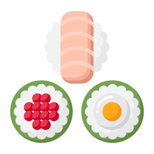 Sushi japanese food fish raw icon