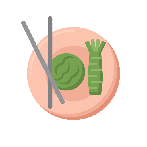 Wasabi spicy food and restaurant cuisine icon