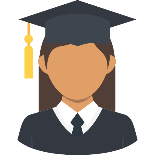 Graduated girl student university icon