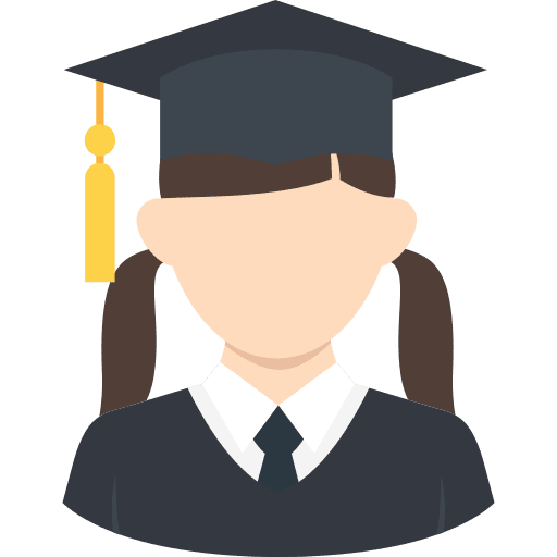 Graduated academy university girl icon Graduated academy university girl icon