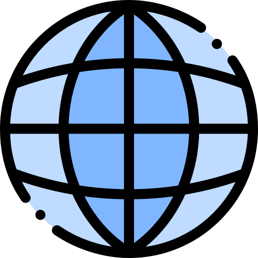 Internet interface communications earth globe icon