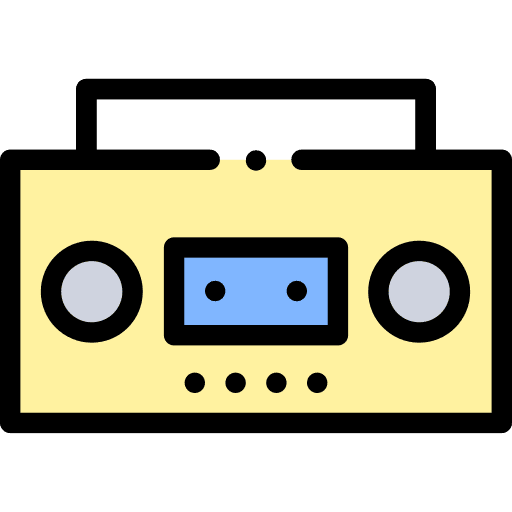 Radio cassette retro boombox audio icon Radio cassette retro boombox audio icon