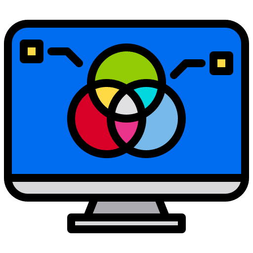 Color color rgb monitor icon Color color rgb monitor icon