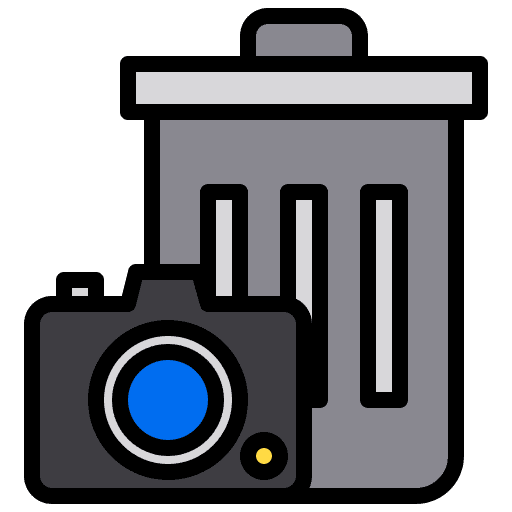 Trash photo camera ui garbage bin icon Trash photo camera ui garbage bin icon