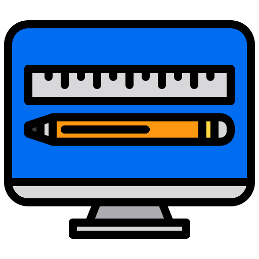 Monitor screen pencil art and design icon Monitor screen pencil art and design icon