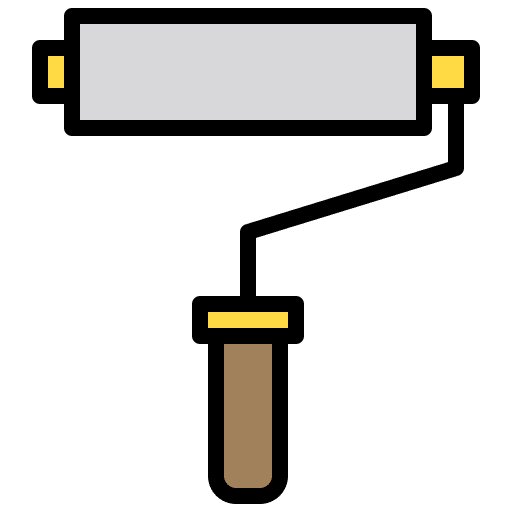 Paint roller paint roller graphics construction and tools icon Paint roller paint roller graphics construction and tools icon