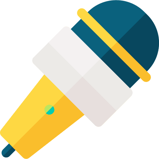 Microphone journalist news communications icon Microphone journalist news communications icon