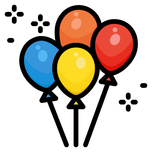 Balloon birthday and party festival celebration icon