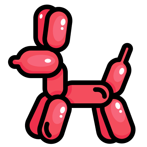Balloon dog fun amusement park entertainment icon