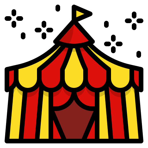 Circus tent circus fairground carnival icon
