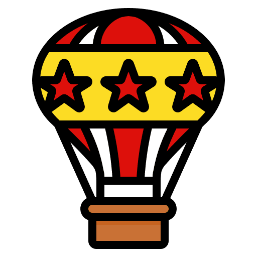 Hot air balloon amusement park circus carnival icon Hot air balloon amusement park circus carnival icon