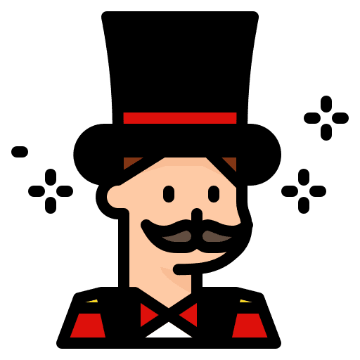 Magician amusement park circus fairground icon Magician amusement park circus fairground icon