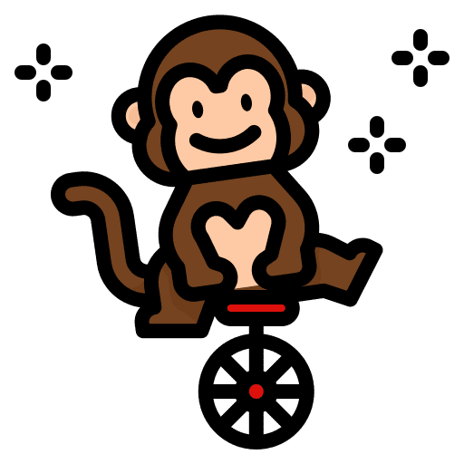 Monkey carnival monkey cycling icon