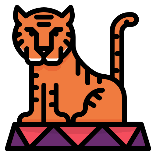 Tiger tiger circus amusement park icon