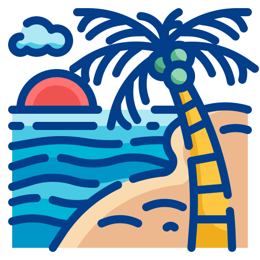 Beach landscape island nature icon Beach landscape island nature icon