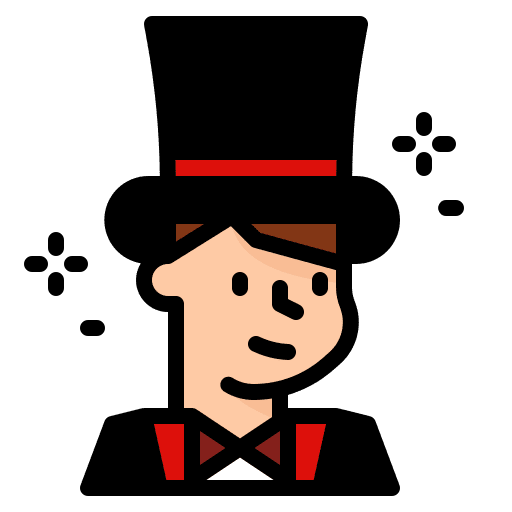 Magician fairground magician people icon Magician fairground magician people icon