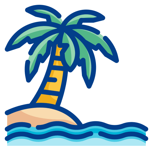 Palm ocean beach island icon