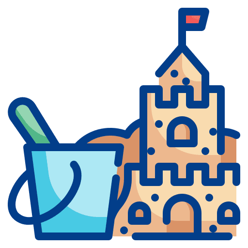 Sand castle buildings childhood holidays icon Sand castle buildings childhood holidays icon