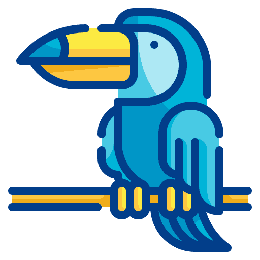 Toucan beak animals wings icon Toucan beak animals wings icon