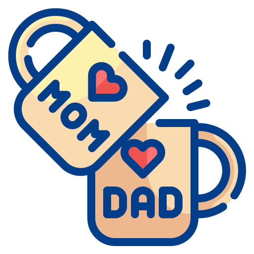 Mug tea mom dad icon