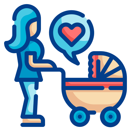 Stroller love woman stroller icon