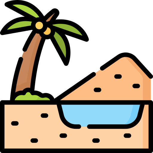Oasis palm tree mirage oasis icon