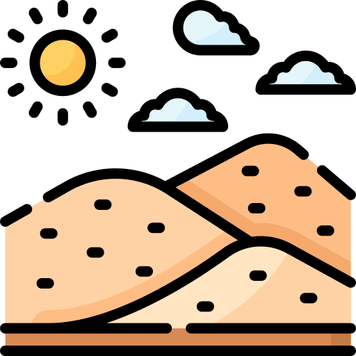 Desert nature landscape sun icon