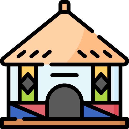 Hut building african house icon