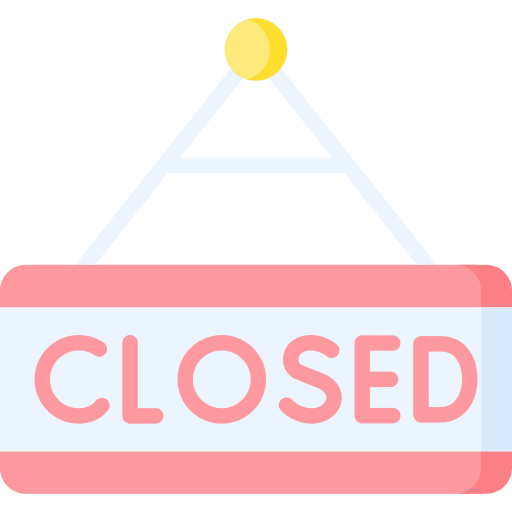 Closed closed sign shop signal icon