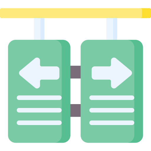 Direction sign directional panel sign icon