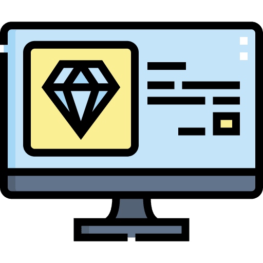 Monitor online store jewelry ecommerce icon Monitor online store jewelry ecommerce icon